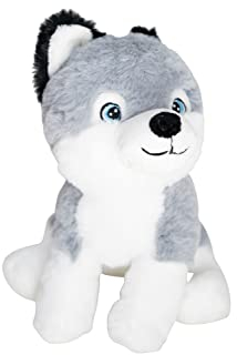 HEITMANN DECO PET Plüsch Husky, ca. 20cm, Grau / Weiß
