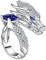 ticentral Männer Frauen Zirkonia Rubin Drachenkopf Ring Nordic Wikinger Schlange Schlange Ouroboros Ring Vintage Gothic Gravur Kristall Tier Totem Amulett Schmuck Geschenke,Blau,offen
