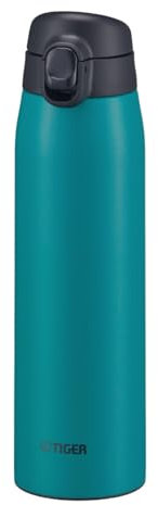 Bouteille isotherme Tiger MCT-K 600 mL Self-Locking One-Push, ouverture one-push, verrouillage automatique, sans BPA, conservation froid 24h et chaud 12h, conçue au Japon, couleur vert viridien