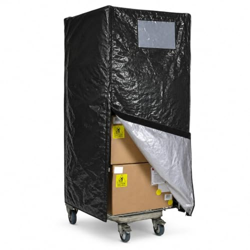 sackmaker Roll Cage Cover - Black LAMINATED Roll Cage Cover with Opening Door - Shower proof & dust proof - Weighted base and document pocket (Black)