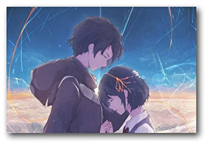 Your Name Kimi No Na Wa Anime Cartoon Poster Wandkunst Bild Gemälde Poster Leinwand Druck Poster Kunstwerke Raumdekoration 60 x 90 cm