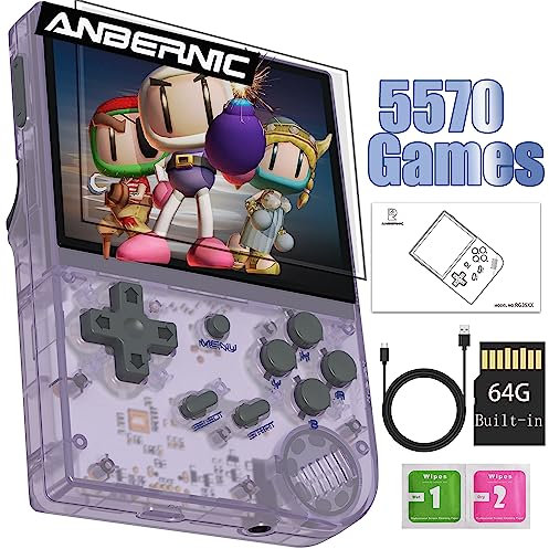 RG35XX Retro Handheld Game Console Supports Linux and Garlic Dual Stylem,3.5-inch with a 64G Card Pre-Loaded 6900 Games Supports HDMI and TV Output