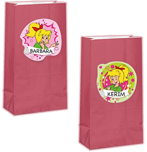 Carpeta 12 Partytüten + 12 Namensschilder für Mitgebsel zum Kindergeburtstag und Mottoparty | Geschenktüten Mitgebseltüten Tüten Kinder Geburtstag, Edition: Bibi Blocksberg