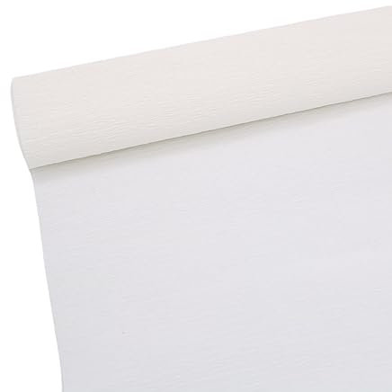 ODETOJOY Rouleau de papier crépon blanc de qualité supérieure pour la fabrication de fleurs, largeur de 25 cm, longueur de 2,5 m