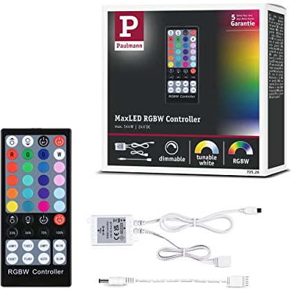 Paulmann 70526 MaxLED Controller RGBW inkl. IR-Remote DC 24V eckig max. 144W dimmbar 50x35mm Weiß Kunststoff