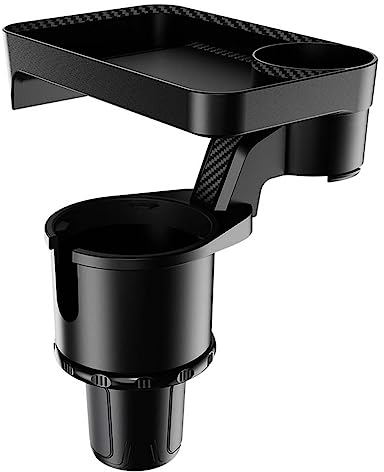 Getränkehalter-Verlängerung im Auto, Cup Holder Expander für Auto Multifunktionales Tablett mit 360° drehbarem Tisch Verstellbare Basis, Universal Multifunktion Auto Wasser Getränkehalter (L)
