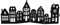 Spetebo Deko Holz Skyline klappbar 50 x 22 cm - schwarz - Weihnachts Stadt Silhouette zur Tischdekoration - Weihnachtsdeko Tischdeko für Weihnachten Weihnachtsstadt Häuserzeile