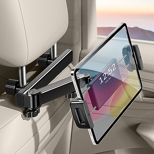 xuenair Tablet-Halterung für Auto, [Aluminium Langer Arm] Tablet-Kopfstützen-Halter für Auto, [fällt nie herunter] Auto-Tablet-Halterung Rücksitz für Kinder, Kopfstütze iPad-Halter für Auto