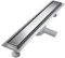 sunrik Duschrinne 110 cm, Befliesbar Duschrinne extra flach, Edelstahl Bodenablauf Komplettset mit 360°Siphon Haarsieb
