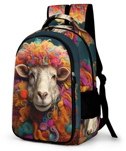 WCEECE Schafe Schulrucksack Jungen Teenager Mädchen Tiers Schultaschen Kinder Rucksäcke Leichtgewicht Schulranzen Groß Für Schule Geschenke