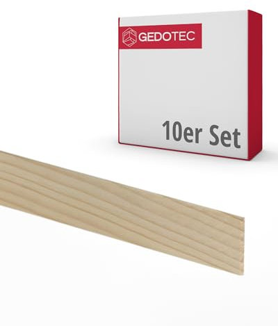 Gedotec Holzleisten - Holzbretter zum bauen Bastelklötzchen 100 cm lang | 10 Stück 10 x 40 mm | BASIC | vielseitiges Holz zum Basteln von verschiedenen Objekten - für Fensterbank Verkleidung innen