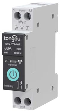 Interruptor Disyuntor Inteligente TUYA Wifi 1P 6A 10A 16A 20A 25A 32A 40A 50A 63A Interruptor Wifi De Control Remoto Inalámbrico Para El Hogar Inteligente Para El Hogar (63A Con Medición)