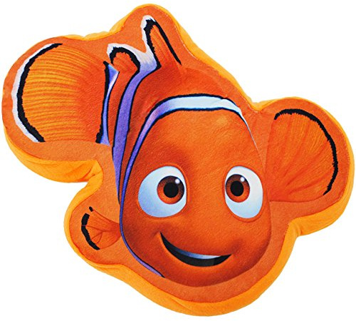 alles-meine.de GmbH Plüsch Kissen/Schmusekissen/Sitzkissen - Findet Nemo - Clownfisch Kuschelkissen - 40 cm * 34 cm - Figur Form - groß - sehr weich - für Mädchen & Jun..