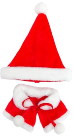 FLCPJGV Kleidung für 15 cm Plüschpuppen, Puppenoutfit, Cosplay Requisiten, Weihnachtsmütze mit Umhang