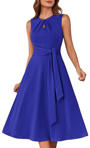 Women's Vintage 50s Swing A Line Rockabilly Dress for Cocktail Party Prom Royal Blue S