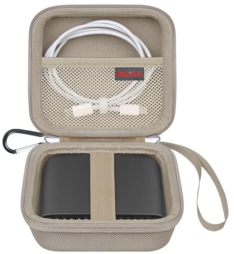 Elonbo Carrying Case for TP-Link Ultra-Portable Wi-Fi 6 AX1500 TL-WR1502X/ AX3000 TL-WR3002X Travel Router, Wireless Hotspot Router Storage Holder,Extra Mesh Pocket Fits Power Adapter Cable,Champagne