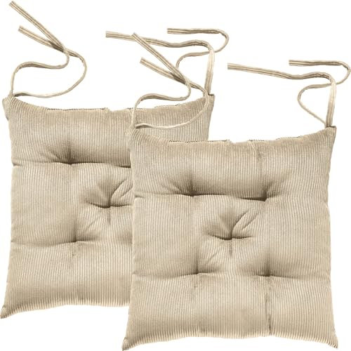 Erwin Müller Stuhlkissen Glasgow 2er-Pack Sand Größe 40x40x8 cm