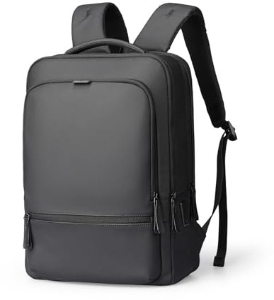 MARK RYDEN 15.6 inch Laptop Backpack, PU Commuter Work Bag with USB-C Charging Port, Water-Repellent Business Backpack Men - Black