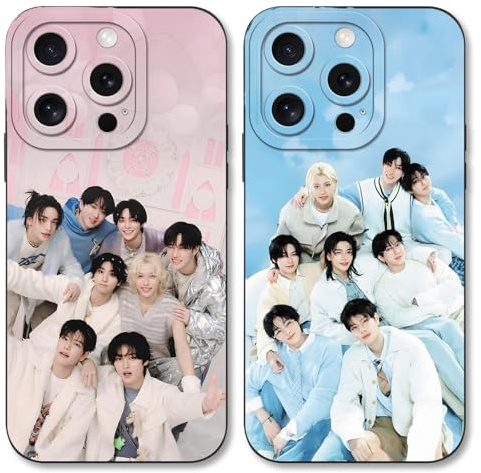TBNMBGY 2 Stück Handyhülle für iPhone 11 Hülle 6,1,Cartoon Korea Musik Kpop Sänger Muster Design Case für Fans,Schwarz Matt Silikon Stoßfest Bumper Schutzhülle,Cartoon