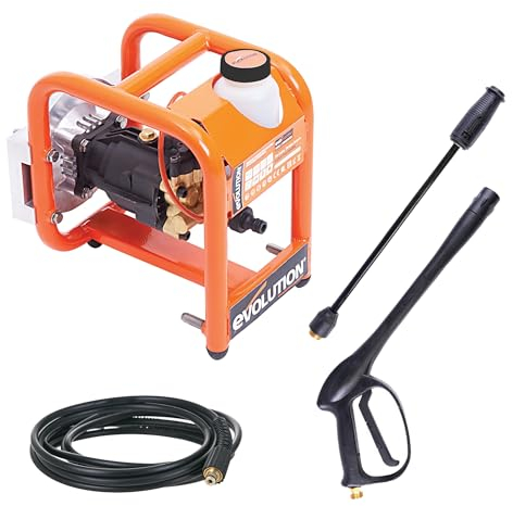 Evolution Power Tools Evo-System Pressure Washer Jet Wash For Use With Engine, Built-In Detergent System, Lance, Adjustable Nozzle & 6 Meter Hose Included, 175 Bar Pressure