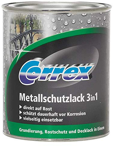 Correx 13506067450000 Metallschutzlack 3in1, schwarz, 750 ml