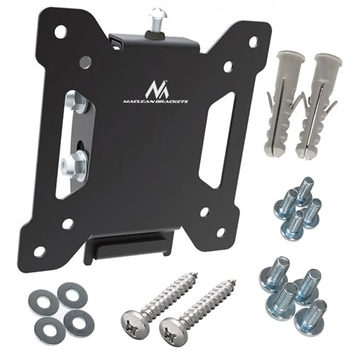 Maclean MC-596 - Montaje Soporte de Pared para Pantalla LCD LED TV (13-27, 20kg, VESA) De Poco Peso Negro