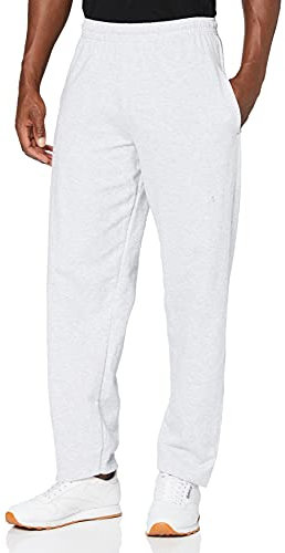 Fruit of the Loom Men Open Hem Lightweight Jog Pants, Grey (Heather Grey), Medium
