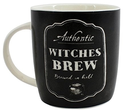 Jones Home & Gift Something Different Wholesale Enchanting Witches Tasse en Porcelaine Anglaise Noire et Blanche 9 x 12,2 cm – Design Unique, matériau Durable – Idéal pour la Maison et Le Bureau