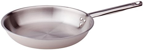 Pentole Agnelli ALIX111ALIN36 Poêle à Frire avec Poignée en Acier, Trilaminé Aluminium-Acier pour Induction, Ligne de Service, Acier Inoxydable, 36 cm
