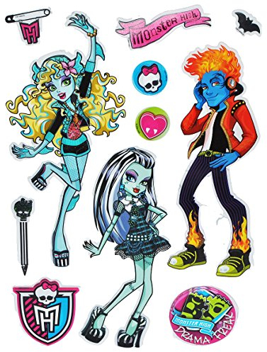 alles-meine.de GmbH 11 TLG. Set 3-D ! Wandtattoo/Fensterbild - Monster High - Folie selbstklebend - beschichtet und wasserabweisend - Wandsticker Sticker Aufkleber - wasserfest..