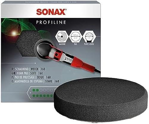 SONAX SchaumPad weich 160 (1 Stück) supersofter feinporiger Schwamm zum maschinellen Finishpolieren von Lacken | Art-Nr. 04932410
