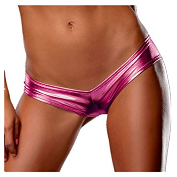 Boowhol Frauen Unterwäsche Hosen Sexy Versuchung Leder PU Schlüpfer Panty G-String Tanga Slips