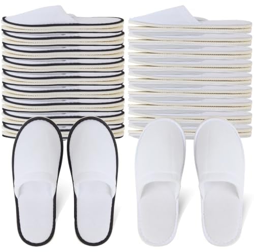 Yeios 20 Pairs Disposable Slippers for Guests Hotel Slippers Spa Slippers Non-slip Washable House Slipper Bulk for Adult for Men and Women