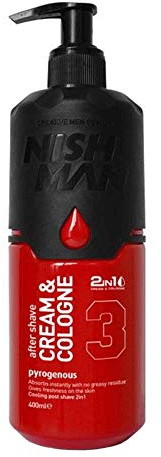 NISHMAN Aftershave Creme Cologne 03 - Pyrogenous 400ml – 2in1 Creme & Kölnisch Wasser, Extra Feuchtigkeitsspendendes Aftershave für Herren - Feuchtigkeitsspendende Sprüh-Lotion nach der Rasur