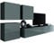 Wohnwand Vigo XXIII, Design Mediawand, Modernes Wohnzimmer Set, Anbauwand, Hängeschrank TV Lowboard, (Grau/Grau Hochglanz)