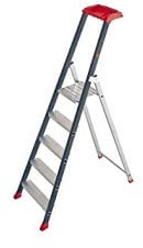 Escalux V22455 Prolux Plus Escabeau Professionnel 5 Marches, Gris