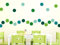 Bunte Punkte Wandtattoo grün, 25 Kreise, 11 cm Durchmesser, Kreise/Polka Dots, Klebepunkte, Wandkonfetti