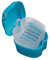 Zahnprothesendose Prothese Teeth Aufbewahrungsbox mit hängenden Net (Himmelblau)