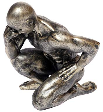 Brillibrum Design Moderne Dekofigur Athlet Sportler Akt Skulptur in Pose Figur Mann muskulös Dekoration (Variante 3 - Gold)