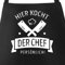 MoonWorks® Grill-Schürze Kochschürze für Männer mit Spruch Hier kocht der Chef persönlich Baumwoll-Schürze Küchenschürze schwarz unisize