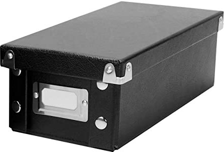 Snap-N-Store Index Card Holder Storage Box - Collapsible Organizer Box fits 1100 Flash Cards - Business, Recipe, or Note Card - 4 x 6, 2 Pack, Black