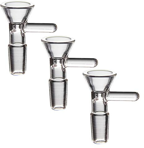 3 Stück 14mm männlicher Glasbongschalenadapter, Ölbohrinsel Shisha-Rohrschalen mit Bongs Zubehörschale zum Rauchen von Wasser Bongschale, 14 mm männlicher Glasbongschalenkopfadapter