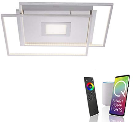 Paul Neuhaus Q-AMIRA 8379-55 LED Deckenleuchte, Alexa kompatibel Smart Home, dimmbar per Fernbedienung, warmweiß - kaltweiss