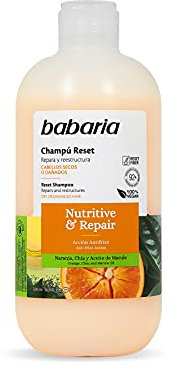 Babaria - Champú Pelo Seco Y Dañado, Champu Unisex, Con Naranja, 500ml,