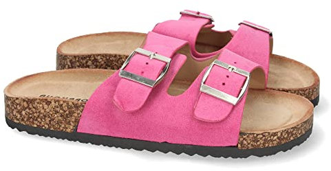 shoes&blues.es 63380 Sandalia Plana de Mujer, con Planta de Anatomica de Bio, y Hebillas, Primavera Verano 2021 Fucsia Talla 36