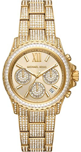 Michael Kors Ladies 36.00mm Quartz Watch with Gold Analogue dial and Gold Metal Bracelet Strap MK7254