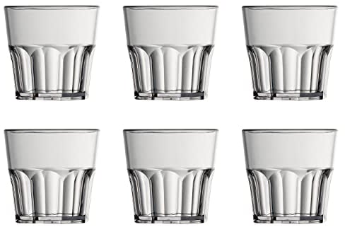 Garnet - Bicchiere in PLASTICA Riutilizzabile mod. Minidrink trasparente X 6 PEZZI - 16 cl al bordo - 10 cl a servizio - 100% Made In Italy