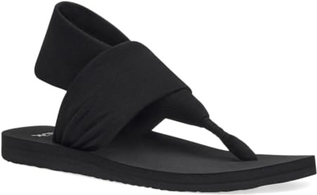 Sanuk Women's Yoga Sling | Sandals for Women | Yoga Sandals For Women | Memory Foam Footbed | Two-Way Stretch Upper, Schwarz, 38 EU