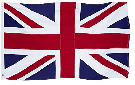Homissor Britische Flagge, 10,2 x 15,2 cm, Union Jack, England-Flagge, bestickt, genähte Streifen, Großbritannien-Flagge, strapazierfähig, für den Außenbereich