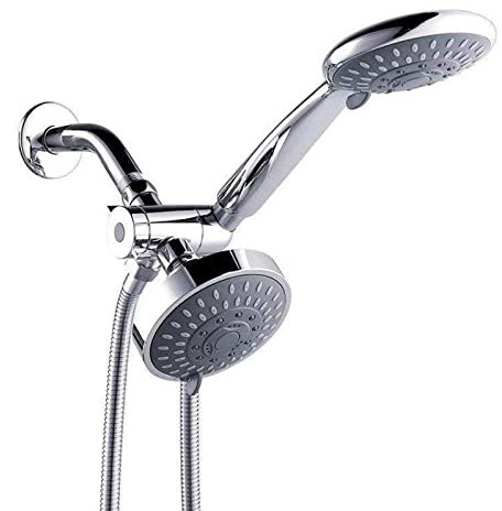 ZAAHH N/A Duschkopf-Kombination, Dual-Duschkopf, Hochdruck, 2-in-1 Handbrause, Kombination mit Edelstahlschlauch, 3-Wege-Umsteller mit Steckdose, Chrom, A (Farbe: A)